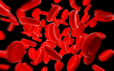 rendered illustration of many blood cells
