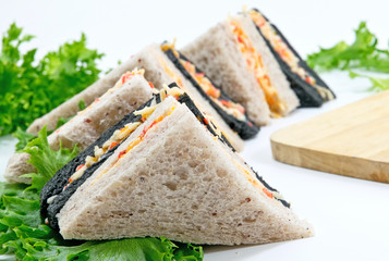 Sandwich for breakfast food.