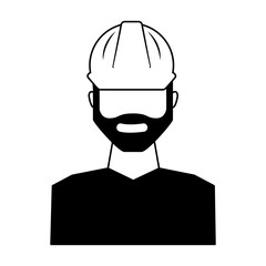 worker avatar with safety suit vector illustration design