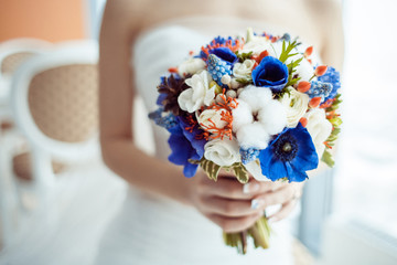 Bride holding  bouquet