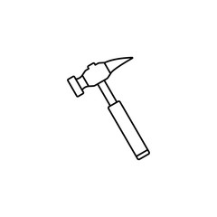 Hammer line icon, build & repair elements, construction tool, a linear pattern on a white background, eps 10.