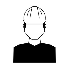 worker avatar with safety suit vector illustration design