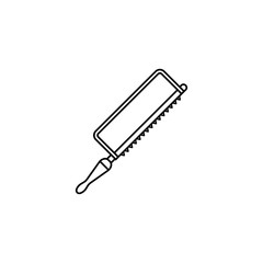 Camping saw line icon, build & repair elements, construction tool, a linear pattern on a white background, eps 10.