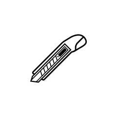 Box cutter line icon, build & repair elements, construction tool, a linear pattern on a white background, eps 10.