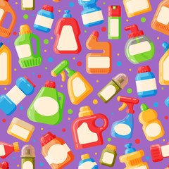 Home clean bottle seamless pattern vector illustration