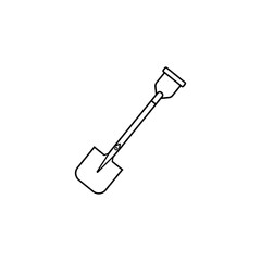 Shovel line icon, build & repair elements, construction tool, a linear pattern on a white background, eps 10.