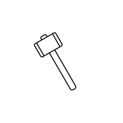 Mallet line icon, build & repair elements, construction tool, a linear pattern on a white background, eps 10.