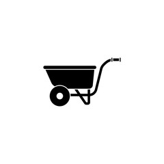 Fototapeta na wymiar Wheel barrow solid icon, build & repair elements, construction tool, a filled pattern on a white background, eps 10.