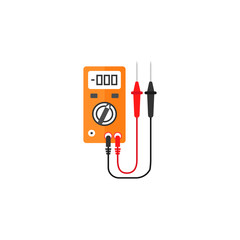 Electric tester flat icon, build & repair elements, construction tool, a colorful solid pattern on a white background, eps 10.