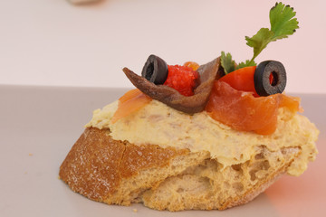 Spanish tipical food. Skewers. Little snacks.