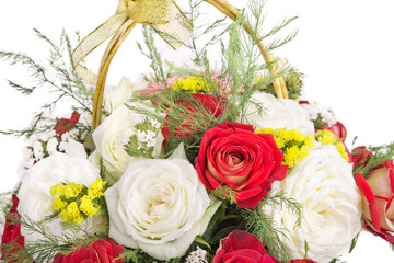 Isolated basket with roses