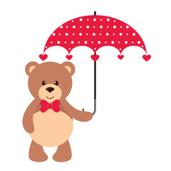 cute bear with umbrella