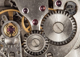 clockwork old mechanical USSR watch, high resolution and detail