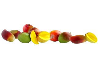 multicolor mangoes fruits