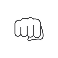 Fist, forward punch line icon, outline vector sign, linear pictogram isolated on white. Symbol, logo illustration