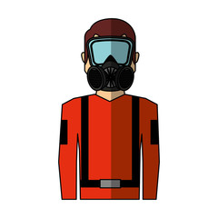 worker avatar with safety suit vector illustration design