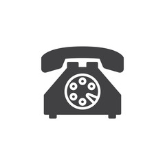 Old phone icon vector, filled flat sign, solid pictogram isolated on white. Symbol, logo illustration