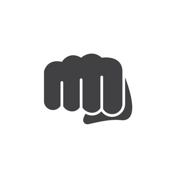 Fist, Forward Punch Icon Vector, Filled Flat Sign, Solid Pictogram Isolated On White. Symbol, Logo Illustration