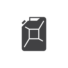 Petrol jerrycan icon vector, filled flat sign, solid pictogram isolated on white. Symbol, logo illustration