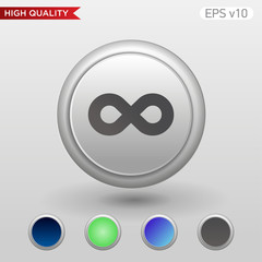 Colored icon or button of infinity symbol with background