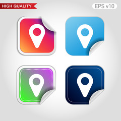 Colored icon or button of gear or settings symbol with background