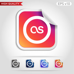 Colored icon or button of OS symbol with background