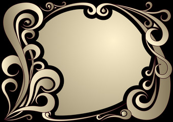 Vector illustration of vintage golden frame
