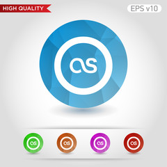 Colored icon or button of OS symbol with background