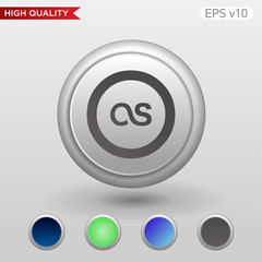 Obraz premium Colored icon or button of OS symbol with background