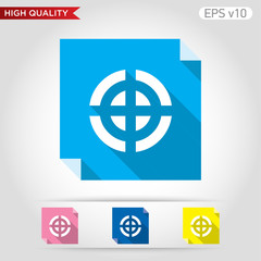 Colored icon or button of target symbol with background