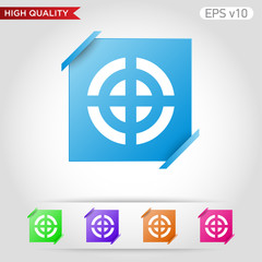 Colored icon or button of target symbol with background