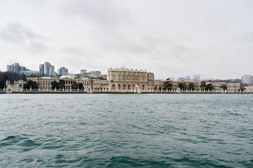 Obraz premium Dolmabahce Palace in the Bosphorus strait in Istanbul Turkey