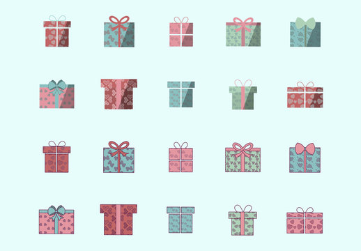 Wrapped Gift Icon Set