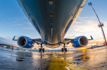 Boeing 737 Pobeda airlines, airport Pulkovo, Russia Saint-Petersburg 01 December 2016