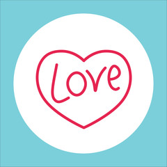 love in heart line icon