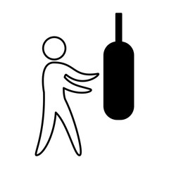 boxing figure human silhouette vector illustration design © Gstudio