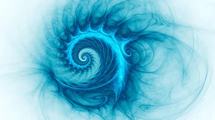 Türaufkleber Weltraumschnecke. Spiralgalaxie. Surreale 3D-Darstellung. Heilige Geometrie. Mysteriöses psychedelisches Entspannungsmuster. Fraktale abstrakte Textur. Digitale Grafik Grafik Astrologie Magie © vladnikon