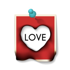 Burnt Paper Card with Hole Heart Shaped