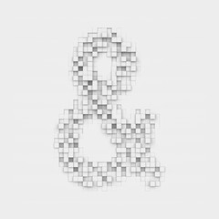 Rendering large ampersand symbol made up of white square uneven tiles