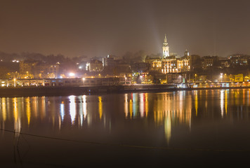 Fototapeta na wymiar City of Belgrade by night