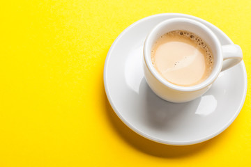 Coffee on yellow