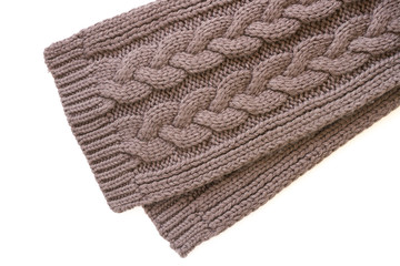 Detail of a grey-brownish scarf
