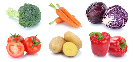 Gemüse Tomaten Kartoffeln Karotten Paprika frische Möhren Coll