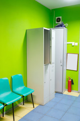Locker room in fitness club