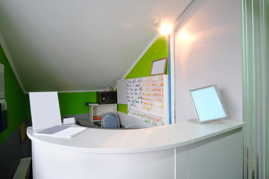 Reception desk in a fitness club
