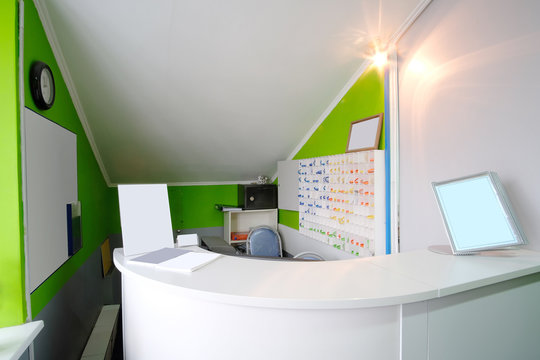 Reception desk in a fitness club