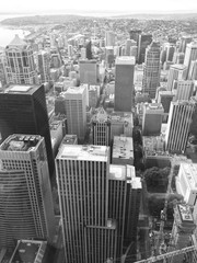 Seattle downtown from the bird's view 