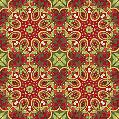 Seamless Mandala. Seamless floral ornament. Doodle drawing. Hand drawing. Seamless, floral motifs