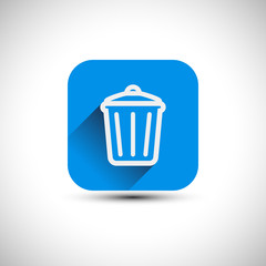 Trash can Icon. Flat garbage can Vector Icon. Flat recycling Icon. Vector Illustration.