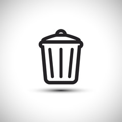 Trash can Icon. Garbage can Vector Icon. Flat recycling Icon. Vector Illustration.